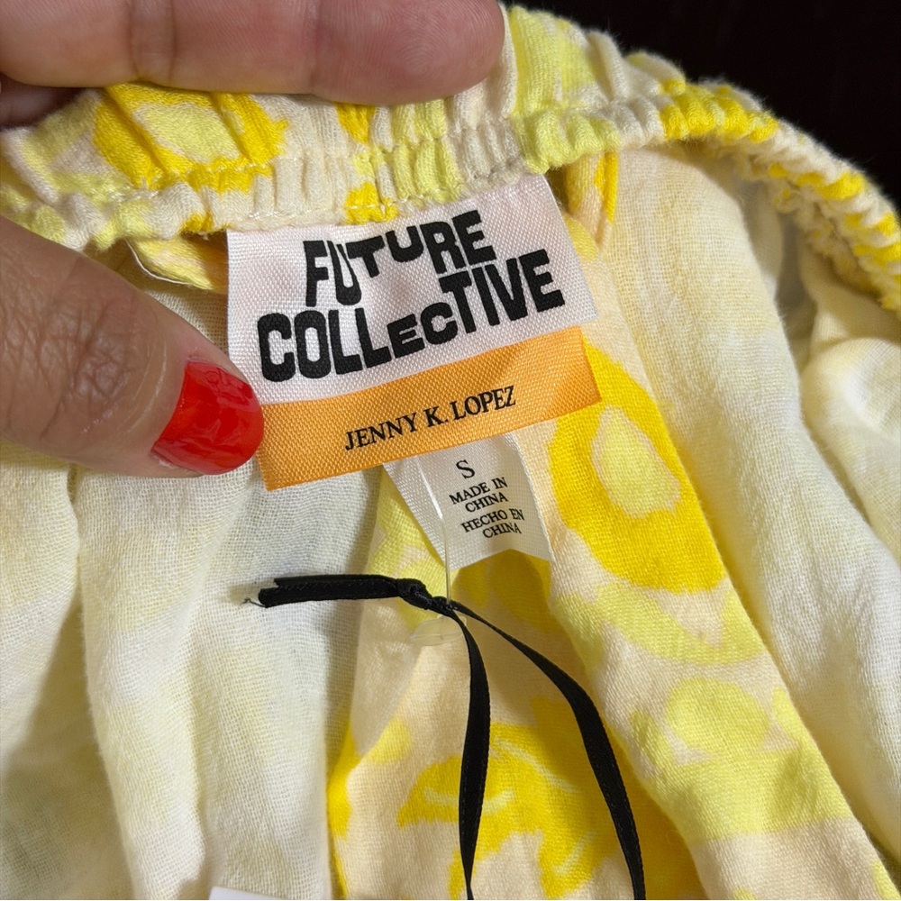 Future Collective SMALL Floral Off The Shoulder Puff Sleeve Midi Dress NEW - Picture 8 of 11